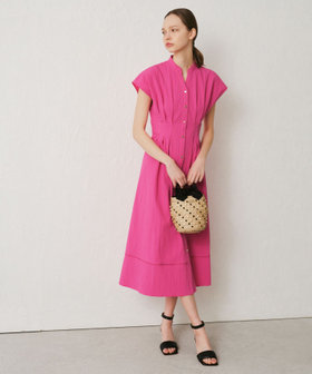 loulou willoughby リップルシャツワンピース　サッカー　リボン 21231014200_c08153a7e960f4a0fe