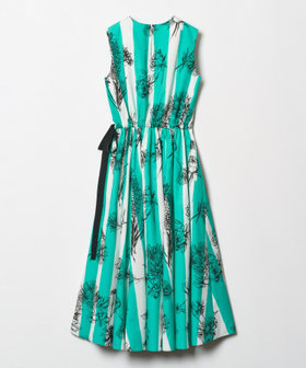 ルルウィルビー　NEONストライプフラワーノースリワンピース　2024SS 新品 LOULOU WILLOUGHBY】NEONストライプフラワーノースリワンピース