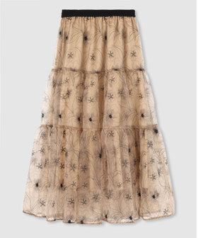 LOULOU WILLOUGHBY】オーガンジーフラワー刺繍スカート