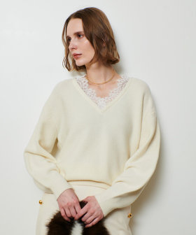 【美品】アルアバイル　レースドッキングプルオーバー　アイボリー レースドッキングプルオーバー|allureville OFFICIAL SITE / ONLINE
