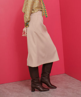 新品タグ付 2023年 ルルウィルビー コットンダブルクロススカート ティアード 新品タグ付 2023年 ルルウィルビー コットンダブルクロス