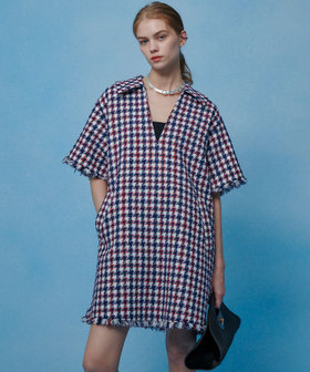 【LOULOU WILLOUGHBY】トリコロールツイードワンピース