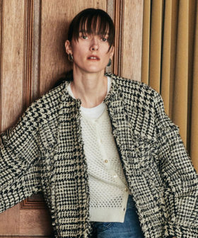 透かし編みジレプルオーバー