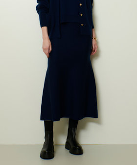 ウール混Ｗフェイスナローマーメイドスカート