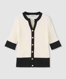 ◇バイカラーキーネック5分袖CD|allureville OFFICIAL SITE / ONLINE