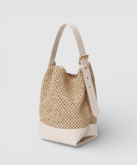 ラフィアコンビバケツバッグ