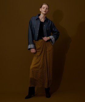 ルミナスプリントドレープスカート