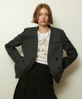 ウールサージノーカラージャケット|allureville OFFICIAL SITE