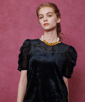 LOULOU WILLOUGHBY】ベロア半袖プルオーバー|allureville OFFICIAL