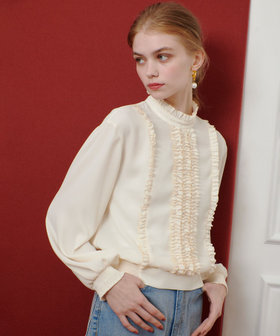 LOULOU WILLOUGHBY】スタンドフリルシャーリングブラウス|allureville