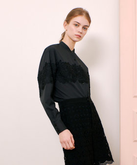 LOULOU WILLOUGHBYボウタイフラワー 総レース ブラウス未使用タグ LOULOU WILLOUGHBYボウタイフラワー 総レース ブラウス未使用