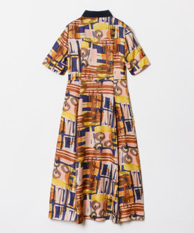allureville【定価:41,800円】グラフィティワンピース モダンアートプリントハーフスリーブシャツワンピース|allureville