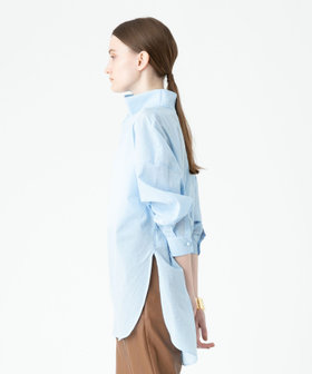 allureville - allureville サックスブルーのドレー プブラウス MANTECOドレープネックプルオーバー|allureville OFFICIAL SITE