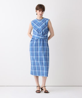 オンブレチェックツイストワンピース