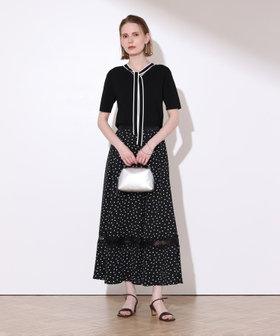 レース切替ドットプリントスカート|allureville OFFICIAL SITE