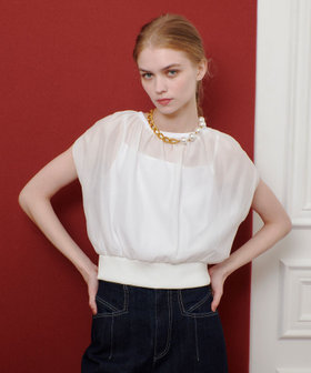 【LOULOU WILLOUGHBY】キャミソールドッキングプルオーバー