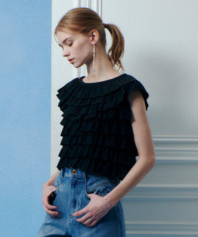 【LOULOU WILLOUGHBY】フリルティアードプルオーバー