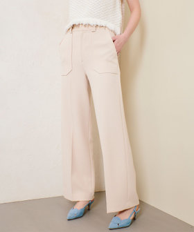 【美品】アルアバイル　ベージュ　パンツ allureville（アルアバイル）の「ベルト付きエレファントレッグ