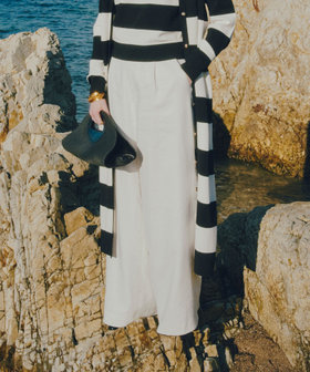 【LOULOU WILLOUGHBY】NALYA リネンストレッチワイドパンツ