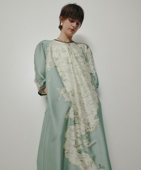 MAPプリントバックリボンワンピース