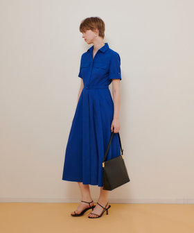 allureville 半袖ワンピース　青 サッカースキッパーターンバックワンピース|allureville
