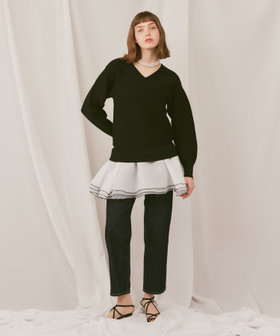 未使用品【LOULOU WILLOUGHBY】フリリードッキングチュニック　Ｍ LOULOU WILLOUGHBY】フリリードッキングチュニックワンピース