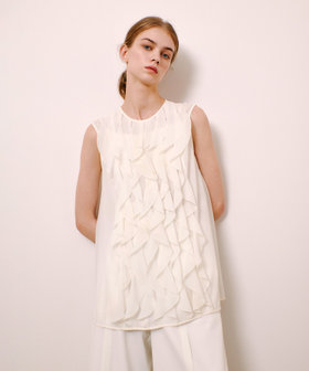 LOULOU WILLOUGHBY - 透け感シフォンブルゾン LOULOU WILLOUGHBY】シフォンラッフルブラウス|allureville