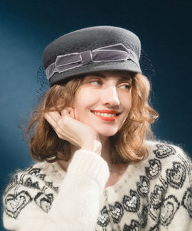 【LOULOU WILLOUGHBY】ベロアリボンキャスケット