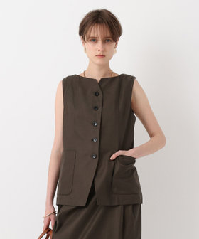 neau ベスト　ジレ　オリーブ コットンキュプラノースリーブジレ|allureville OFFICIAL SITE