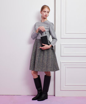 【LOULOU WILLOUGHBY】LINTONラメツイードワンピース