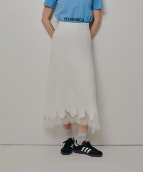 レースドッキングニットスカート