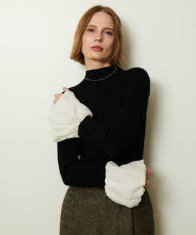 タフタバルーンスリーブコンビプルオーバー