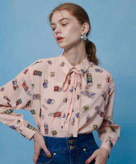 LOULOU WILLOUGHBY】◇ デシンドットフレアスリーブブラウス