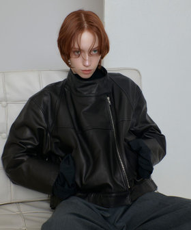 美品✨アルアバイル♡レザージャケット　ブルゾン　シングルライダース　羊革 ラムレザーライダース （レザーブルゾン・ジャケット