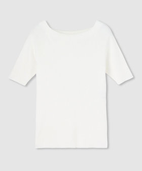 ◇ 2WAY ネック5分袖プルオーバー