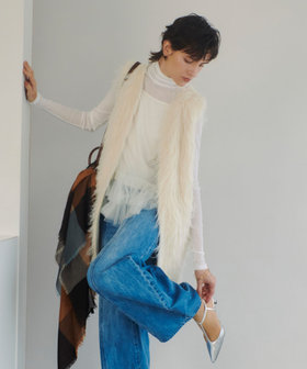 アルアバイル allureville 24AW イエティシャギーニットジレ ベスト 2 アイボリー /DF ■OS レディース イエティシャギーニットジレ|allureville OFFICIAL SITE