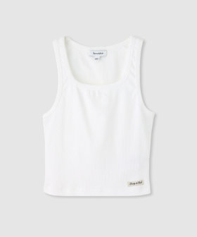 【SPORTY&RICH(スポーティーアンドリッチ)】LOGO RIBBED BABY TANK