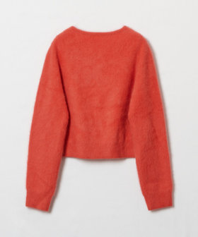 新品 アルアバイル カーディガン カシミアブレンド ファー グレー ニット カシミヤブレンドファー加工カーディガン | allureville (Women