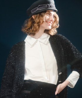 【LOULOU WILLOUGHBY】レーストリミングシャツ