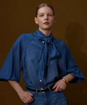 デニムボウブラウス|allureville OFFICIAL SITE / ONLINE SHOP