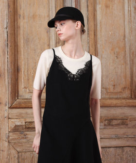レースドッキングウールキャミワンピース|allureville OFFICIAL SITE