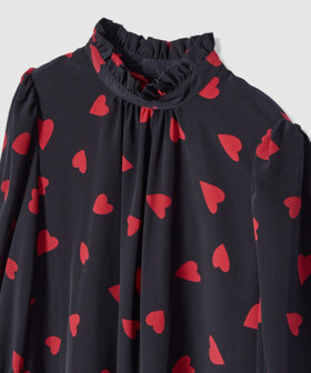 WEB限定【LOULOU WILLOUGHBY】デシンハートプリントフラッパー