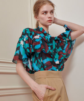 LOULOU WILLOUGHBY】ブラッシュプリントブラウス|allureville OFFICIAL