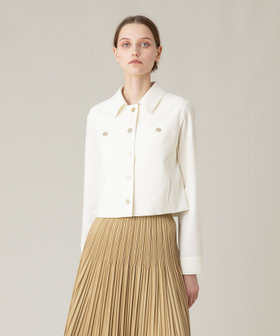 美品✨LOULOU WILLOUGHBY ブルゾン ジャガード ホワイト LOULOU WILLOUGHBY】ETIQUE フラワージャガードタイトスカート