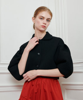 【新品未使用タグ付き】LOULOU WILLOUGHBY ケープ付きニット LOULOU WILLOUGHBY】リトルブラックケープジャケット