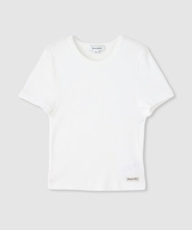 【SPORTY&RICH(スポーティーアンドリッチ)】LOGO RIBBED BABY TEE