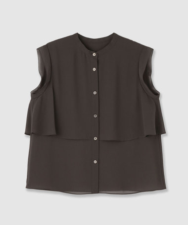 ♢美品♢ アルアバイル allureville 23AW フリルブラウス 黒 タイプライターダブルフリルブラウス | allureville (Women