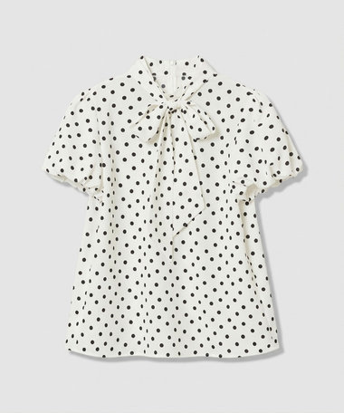 【LOULOU WILLOUGHBY】デシンドットリボンブラウス