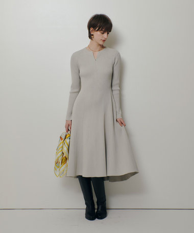 コンシールフロントマチフレアリブワンピース|allureville OFFICIAL