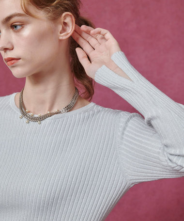 【LOULOU WILLOUGHBY】LAME RIBプルオーバー